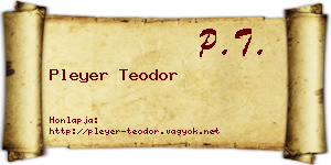 Pleyer Teodor névjegykártya